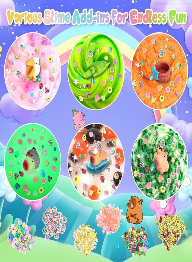 Joytry Capybara Slime Kit, 20oz Total, Slime Sensory Stress Relief Kit Includes 6 Different Texture Slimes, Glow in The Dark Slime with Cute Add-ins, ASMR, Perfect Slime Kit for Girls Ages 8-12 - Image 5